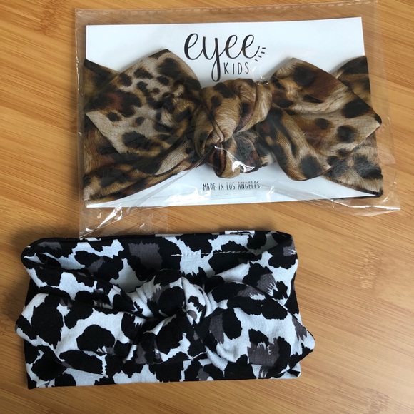 Two Baby Girl Eyee Kids Leopard Print Headbands - Picture 1 of 5